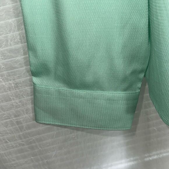 EXPRESS XL Mint Green Slim Fit Textured Cotton Men’s Long Sleeve Dress Shirt - Picture 3 of 11